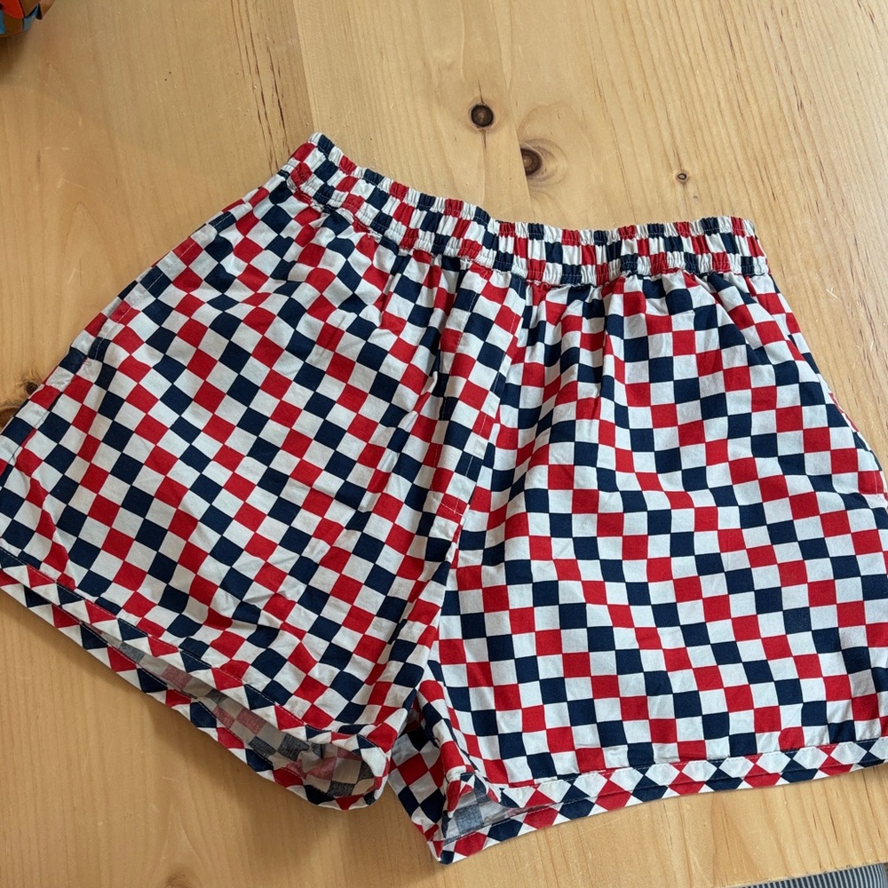 Clare V Checkered Martin Shorts